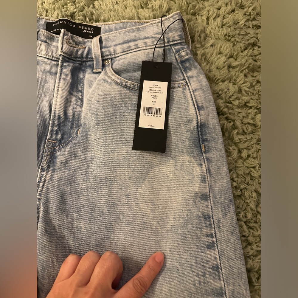 NWT Veronica Beard Alenah High Waist Slim Straight Leg Jeans 24 - Picture 9 of 9